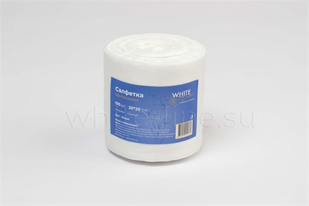 Салфетка 20*20 рулон White line белый, 100 шт/рул. 220575