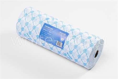 Салфетка 30*40 рулон White line голубой, 100 шт/рул. 220889